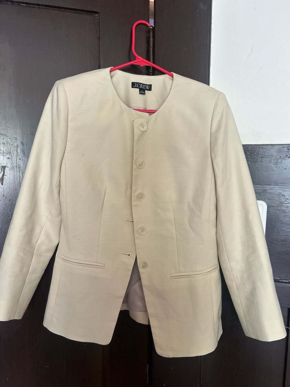 J.Crew Margeaux Lady Jacket Size 4 Cream Linen Blend